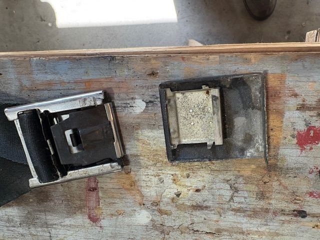 Insides of the buckle.  Lots of dirt and dust.  Used a soft brush and multipurpose cleaned to clean them up.