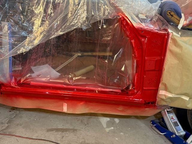 Hinge and Sill painted and clear coated.