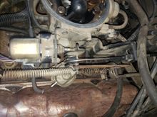 Throttle/kickdown linkage top view 