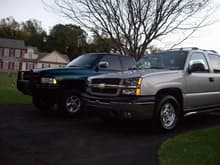 My mom chevy and my ram