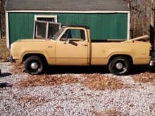 1974 dodge D100,just got it with 50korg miles title said new on it,6cyl. auto. I will be making a good driver ,the truck is why I joned this fourm,I run accross mopars a lot
