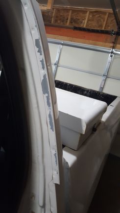 Original condition: paint peeling from multiple locations