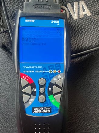 This is the scanner. It is saying the RR sensor is open and front left. I checked the hubs but there are no sensors going to the hubs... ??