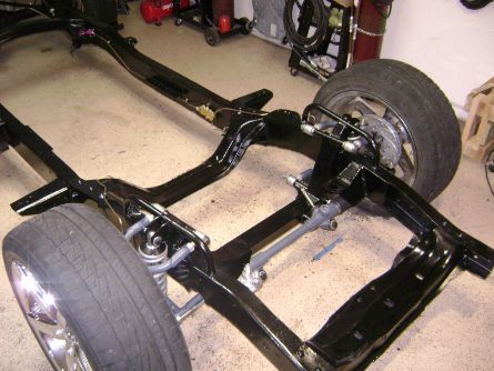Front suspension in, with brakes and lines. Still need an alignment. 