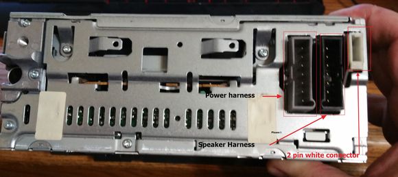 Rear of spare donor radio