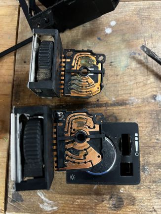 Top is dodge ram headlight switch
Bottom is dodge Durango headlight switch

The fog light circuit breaker is white, kept blowing my park lamp fuse