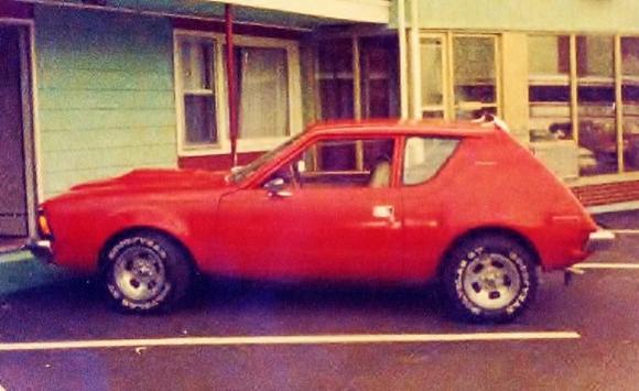 1973 AMC Gremlin. picture taken  summer 1982. First car i ever owned and still my favorite. 232ci 3 speed. 70's style alum slotted rims, Goodyear Polyglas GT tires, 70's on the front and 60's on the rear. i even put a hood scoop on it off an early 70's Mach 1 Mustang.