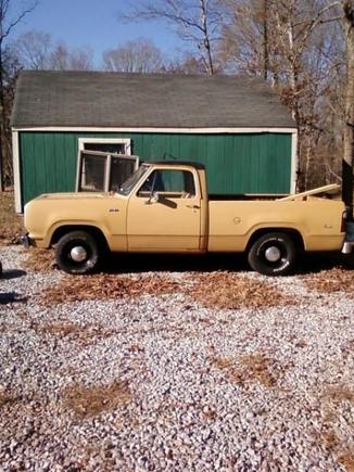 1974 dodge D100,just got it with 50korg miles title said new on it,6cyl. auto. I will be making a good driver ,the truck is why I joned this fourm,I run accross mopars a lot