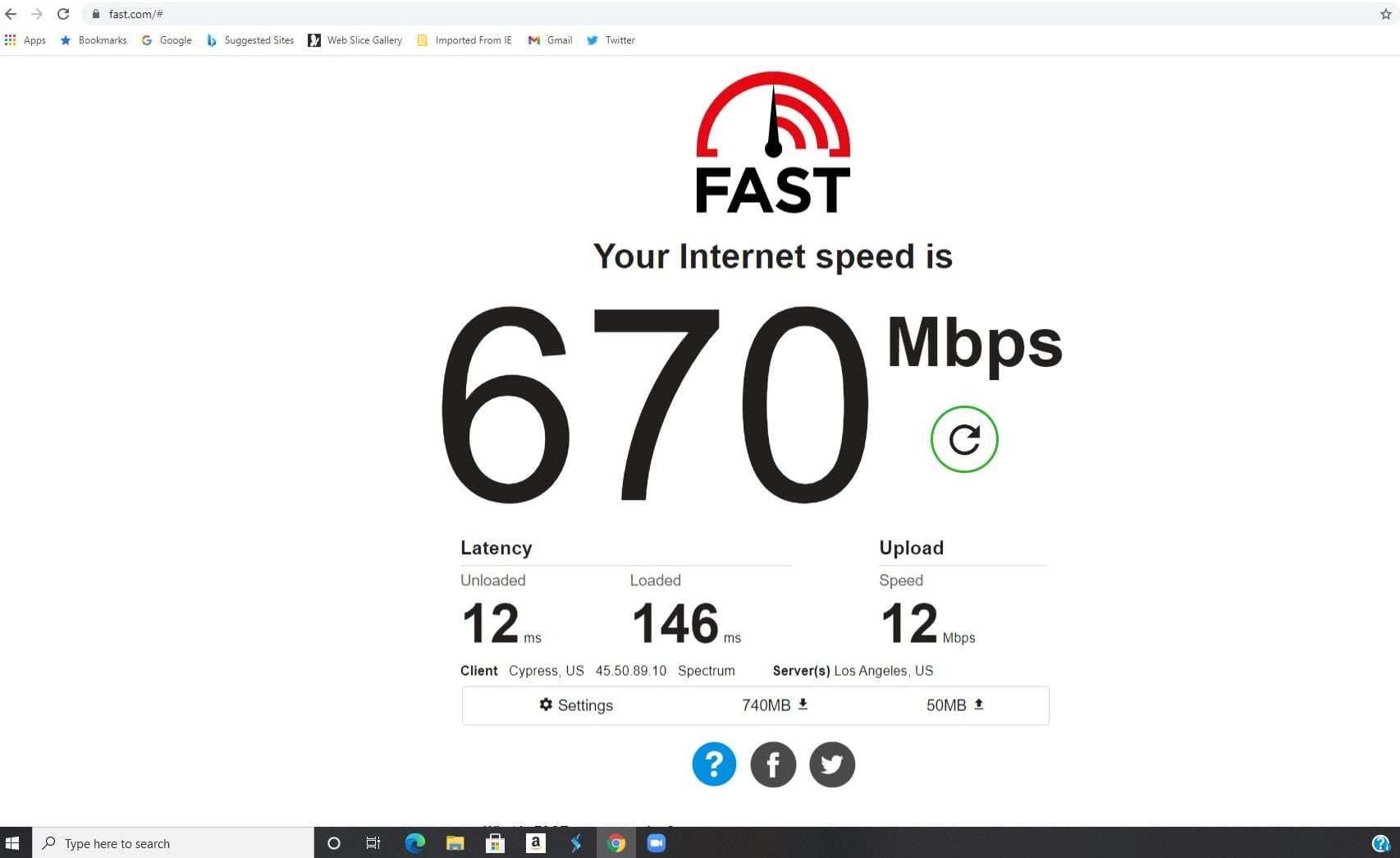 checking spectrum internet speed