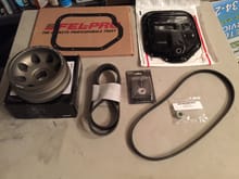 VMS Lightweight Aluminum Crank Pulley, Z1 idler pulley delete kit, new oem lower oil pan w/ gasket and magnetic drain plug