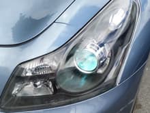 Painted headlight housing black with 8000k bulb