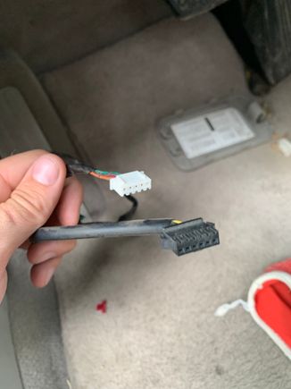 Unknown male connectors attached to wiring in fuse compartment 