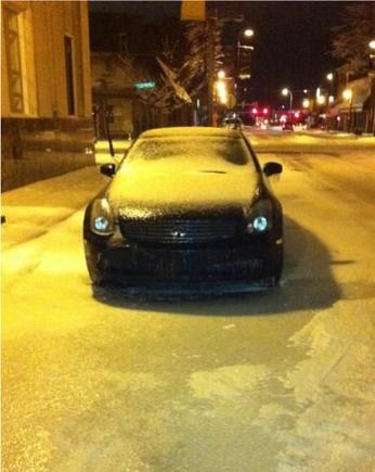 My G caught in "Snowpocalype 2011".  Poor thing.