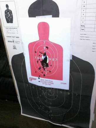 1911's .45 acp and 9mm @ 15 yds