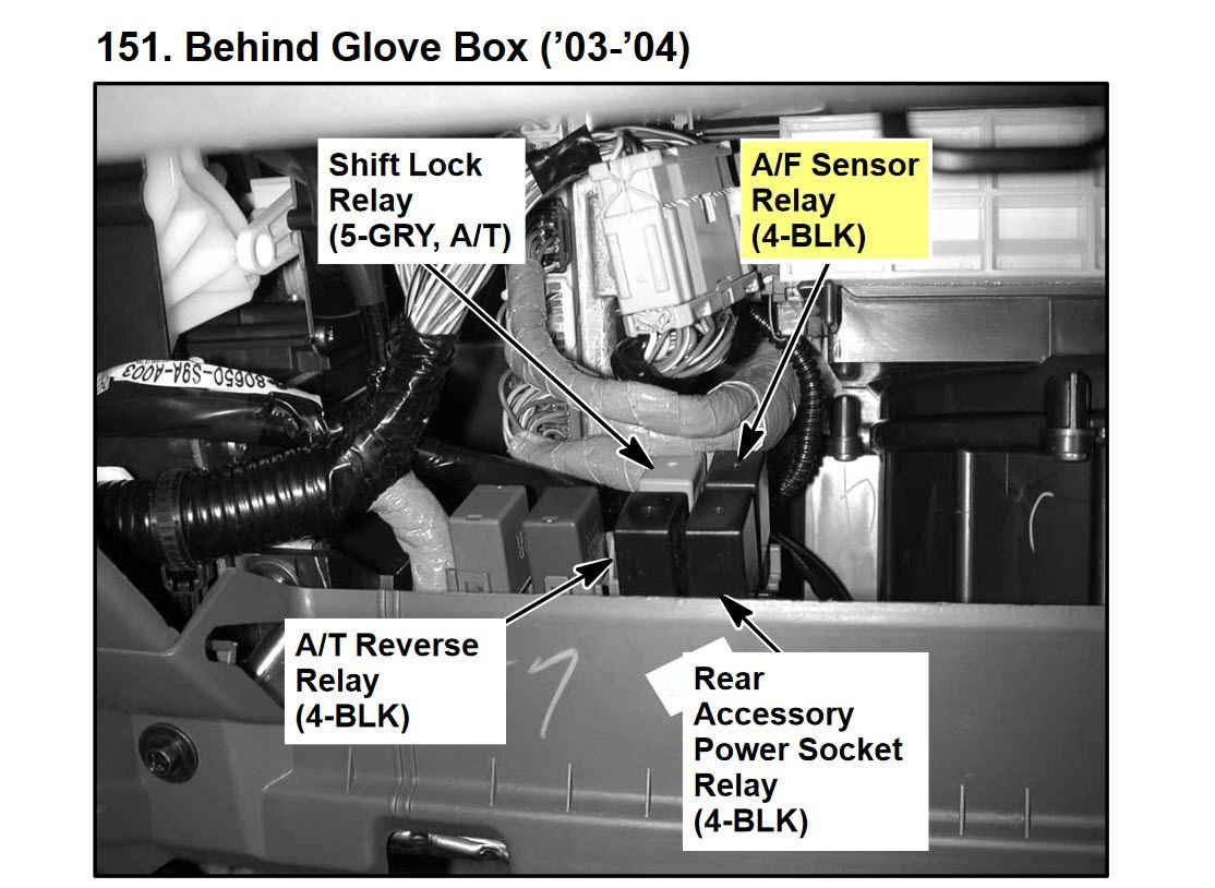 Relays Behind Glove Box// HondaTech Honda Forum Discussion