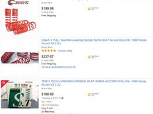 Ebay options for 96 Accord lowering springs.