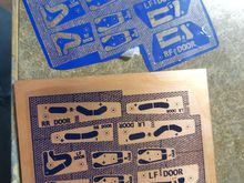 I designed 12 circuit boards in CAD, that will give me custom lights on the door panels.  Here you can see I am in the process of making the boards.  These will be acid etched.