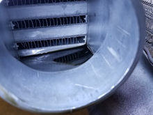 Oil in the intercooler (hot side).