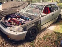 In 2012 I had registered my hatch for a car show called Wekfest and within a months time frame a good buddy named Jorge from H-car had helped me redo the car. The car went under the knife and got its engine bay cleaned up, painted, brake line tuck, wire tucked, an other set of wheels, new seats, and a few other upgrades. 