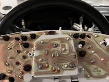 upper left solder joint in the speedometer section (middle), re-flowed
