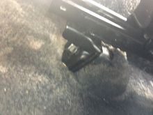 Rear mount, this was the tough one. I left one of the rivets in place, I turned the mount 180 and bent it forward. I had to notch it a bit to bend it. I drilled a new hole and bolted where the second rivet would go. Again like I said before I will get this tacked in place later for a little more safety.