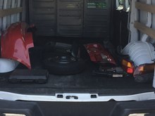 Back Bumper, Back Windshield, Rear Trunk, Tail Lights,Spare Tire, Spare Jack, (the socket set is not for sale lol) 