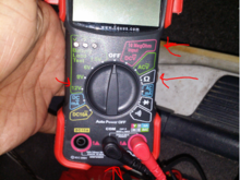 Heres the Multimeter I am using hopefully I used it correctly.