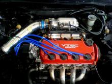 THATS MY SINGLE CAM D16Y8 VTEC 
- 1/4 M. 13.88 WHIT STOCK CHASIS AND WHEELS TREASWEAR 50