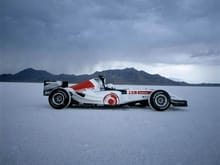 On the Bonneville Salt Flats.......2006 attempt for speed record for F1 car