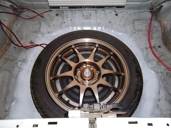 Full size spare has no issues here.