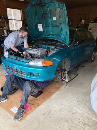 Removal of the trans myself and my friend having fun. Can’t wait to drive it again! 