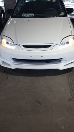 jp vizage lip. got some overspray when i forgot to mask off the grill while repraying the front bumper, but i was contemplating removing that anyway.