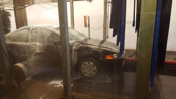 I know I should use a Touchless car wash but it's a old car and I'll get it repainted anyways.