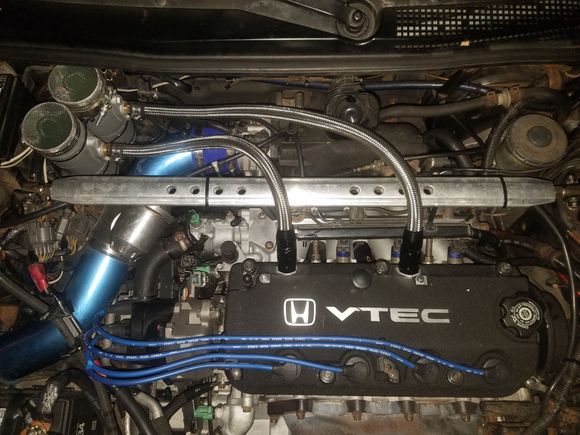 This was taken after a much needed breather setup, turbo blanket, and a few odds + ends were added. This is how the engine sits right now and how it was dynoed.
