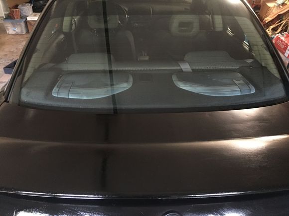 Daily driver trunk after one coat of paint.