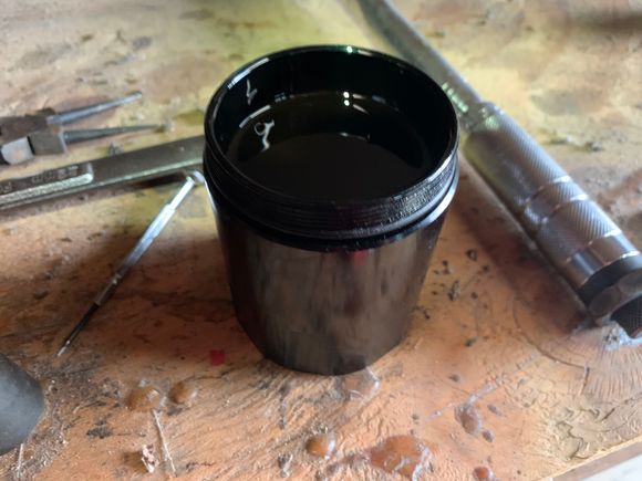 Black dirty oil