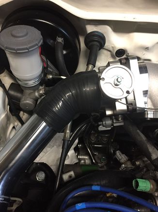 And this is what we came up with. There is probably a couple centimeters between the coupler and the banjo bolt. We are not sure how well it will hold up but we are going to try and see