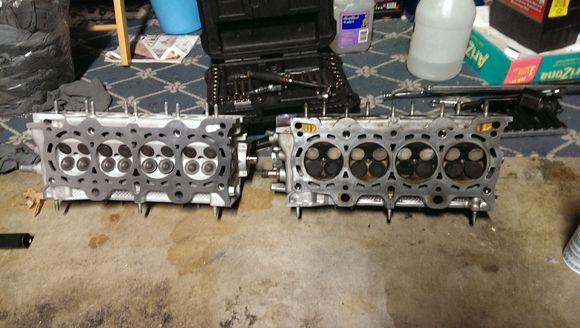 clean head vs. dirty head w/ bent valves