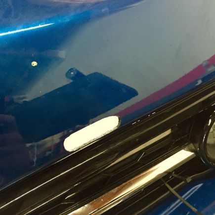 Tow strap hole Cut into bumper For race equip tow strap