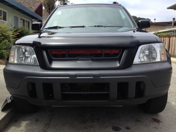 Bug visor was broken on one side when purchased, trimmed it down and now matches the jdm grill.