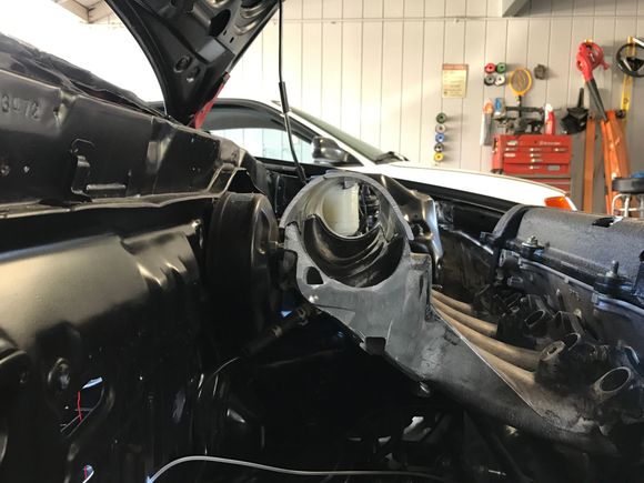 Building a new plenum for my custom intake manifold. It will have two throttle bodies that face forward and will have velocity stacks coming out of the hood. 