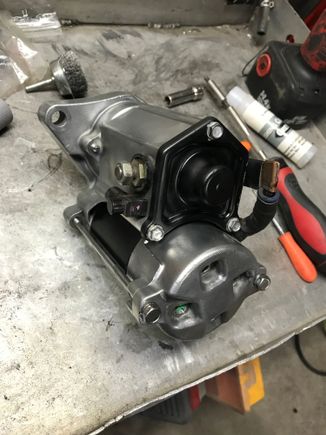 Fully disassembled my starter and rebuilt it. Polished what I could and repainted it. I wish I had a before picture it was so nasty.