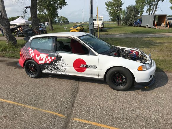 We only got one track day with the car at the end of the season with the turbo GSR, it ran a 12.6 after 3 passes, the car was tuned on the track.