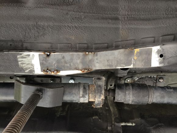 Welded a plate to the frame to disperse any torque energy.