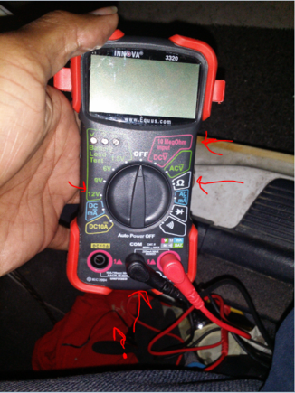 Heres the Multimeter I am using hopefully I used it correctly.