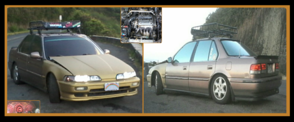 My 92 Accord CB7 sedan with a 90 integra DA9 front end conversion
