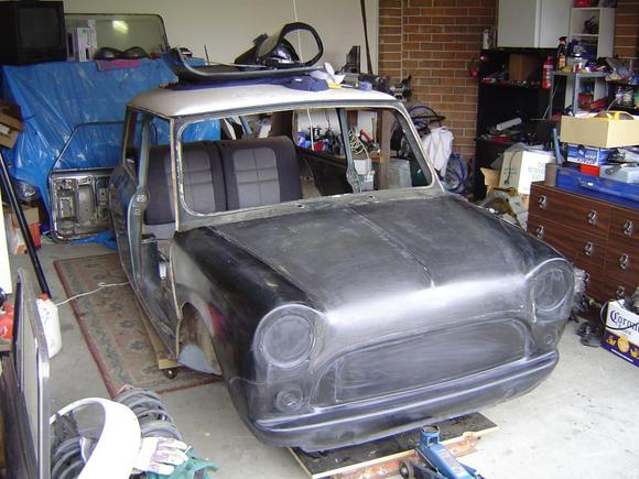 One piece fibre glass/carbon fibre flip front