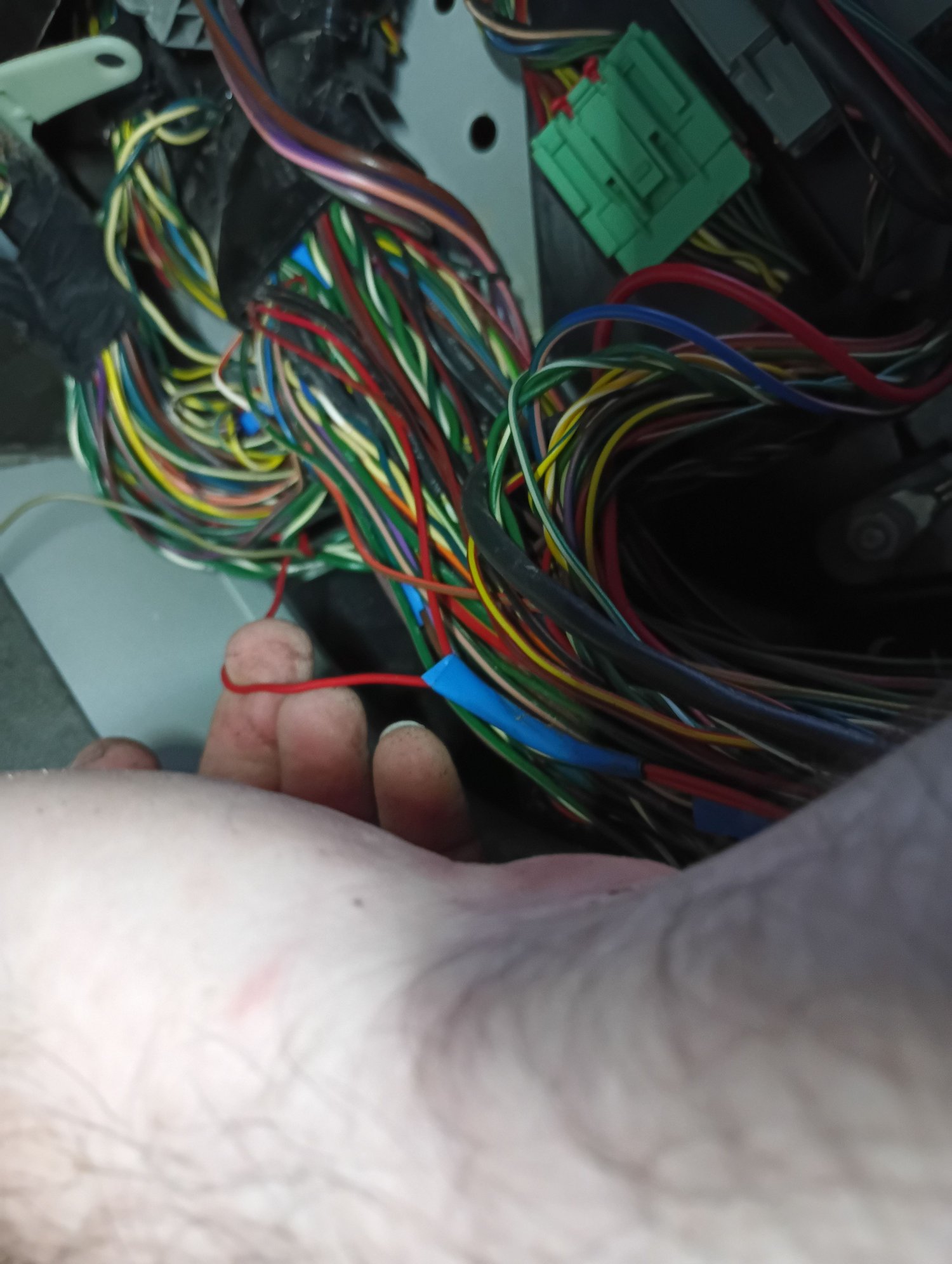 Stray gray wire's twisted-pair partner.