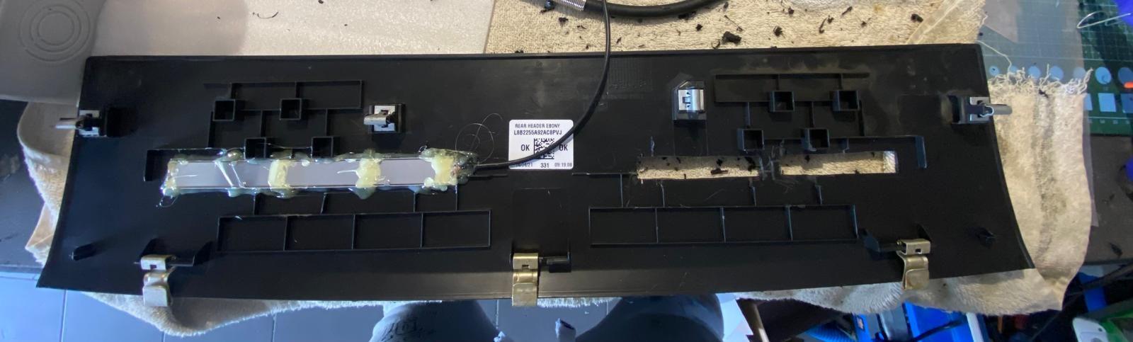 Some hot glue helps to fix the lights