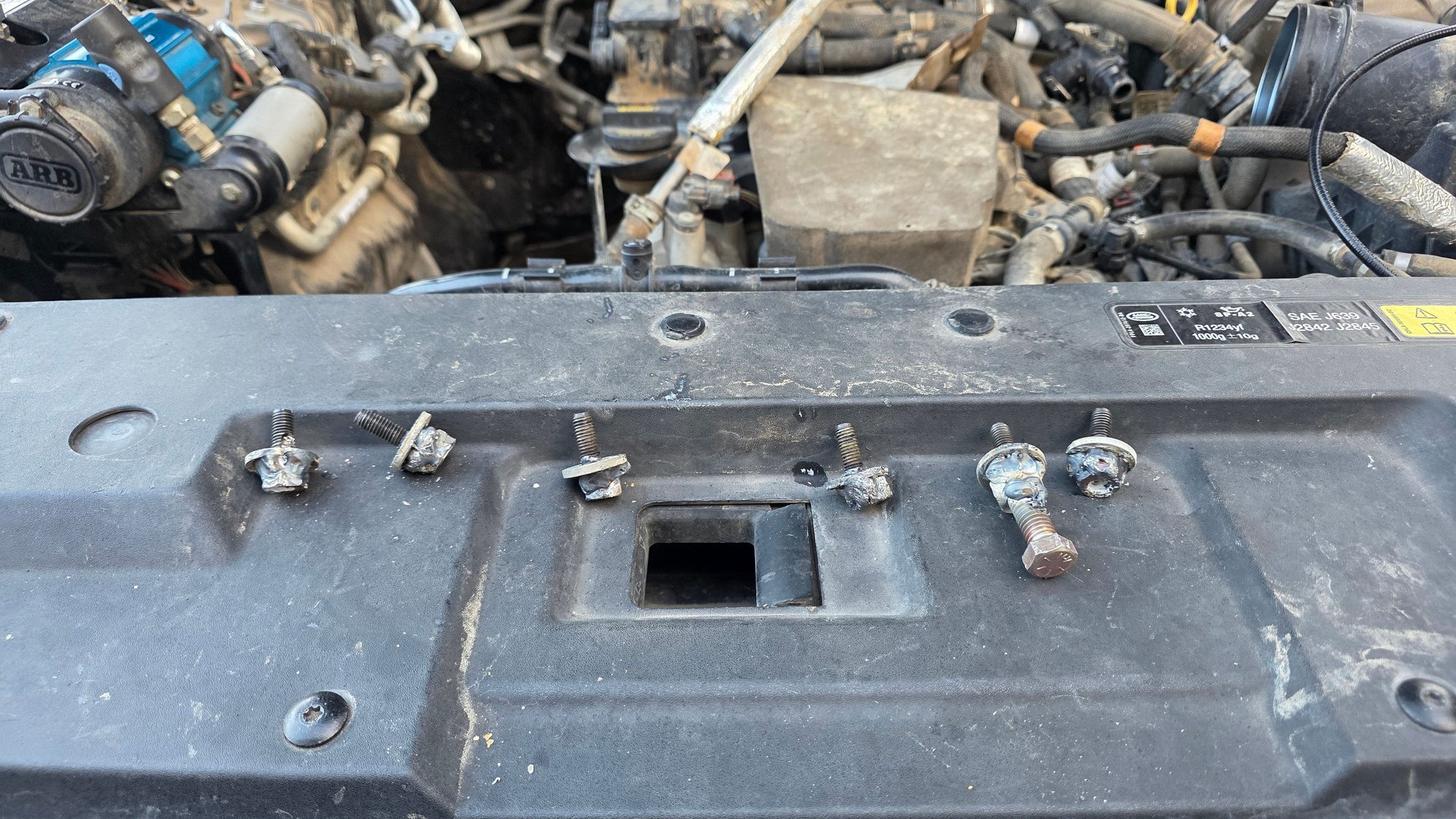 Its not pretty but it worked. Getting our mig gun in there was a bit of a challenge for some of the bolts. May be time to invest in a flexible gun.